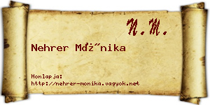 Nehrer Mónika névjegykártya